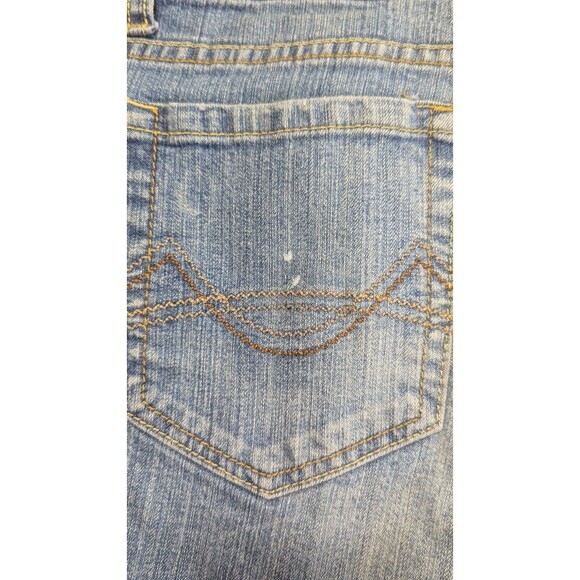 Mossimo Juniors Jeans Slim Skinny 15R Low Rise, Frayed Hem, Vintage, Thrashed - Picture 7 of 11